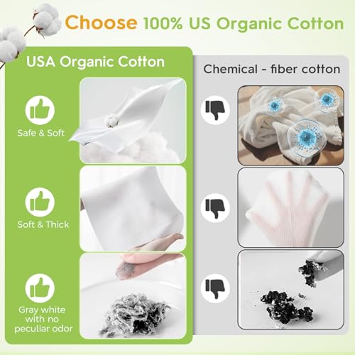 Classycoo XL Disposable Face Towel, 100% Cotton Ultra-Soft for Sensitive-Skin, Odor-Free,Facial Cleansing Wipes Makeup Remover Cloths for Travel, Home Hand Dry Wipe(12 x 10 Inch, 50 Count)