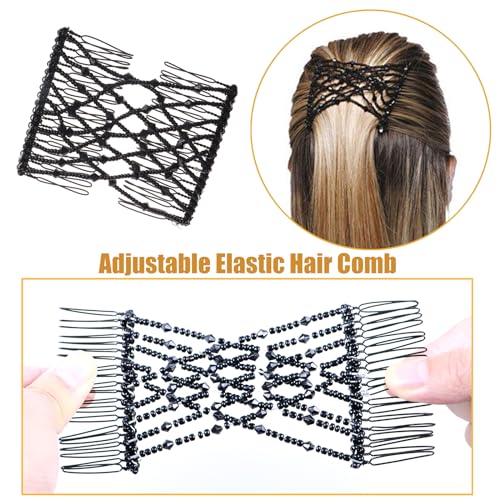 5-Pack Magic Hair Combs - Elastic Clips for Thick Curly Hair