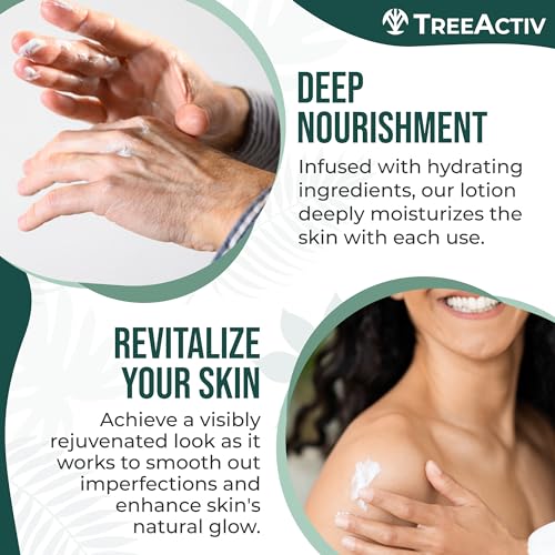 TreeActiv Rough and Bumpy Skin Lotion, 8 fl oz, With Hyaluronic Acid, Shea Butter and Vitamin E, Nourishing Lotion for Rough and Bumpy Skin, Moisturizing Strawberry Legs, For All Skin Types