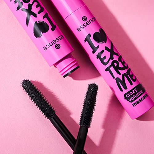 essence | I Love Extreme Volume Mascara (Pack of 1) | Flake Free, Intense & Dramatic Volume | Vegan & Cruelty Free