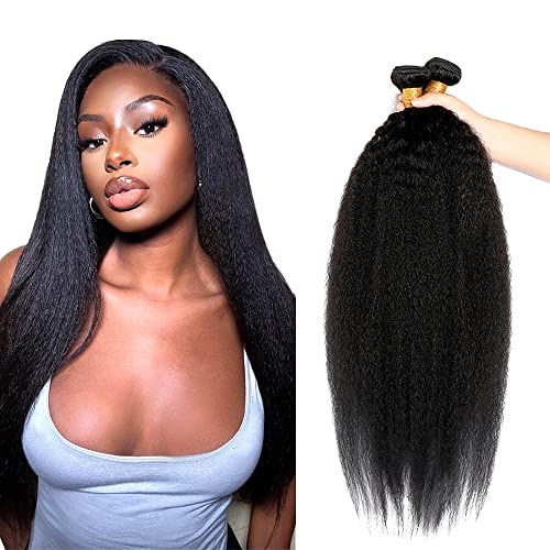 Kinky Straight Human Hair Bundles 26 28 30 Inch Virgin
