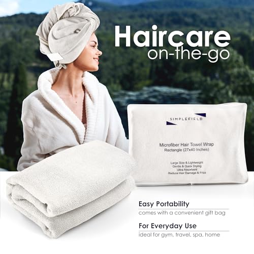 SimpleField Hair Towel Wrap 27x40 inch Anti-Frizz Microfiber