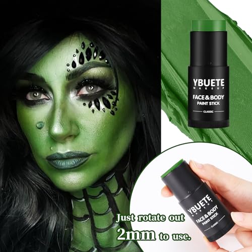 YBUETE Green Face Body Painting Stick - Professional Cream Makeup