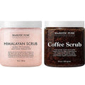 Majestic Pure Himalayan Body Salt and Coffee Scrub Bundle Exfoliating Salt and Cellulite Scrub Combo
