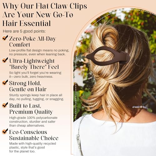 French Concord Hair Clips 6Pc Set - Strong Hold Side Slide Clips