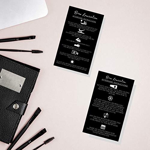 Brow Lamination Aftercare Cards 50 Pack 2x3.5" Business Size