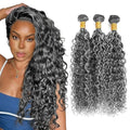 P1B Grey Water Wave Human Hair Bundles 3 Pack