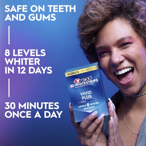 Crest 3D Whitestrips Vivid Plus Teeth Whitening Kit, 12 Treatments