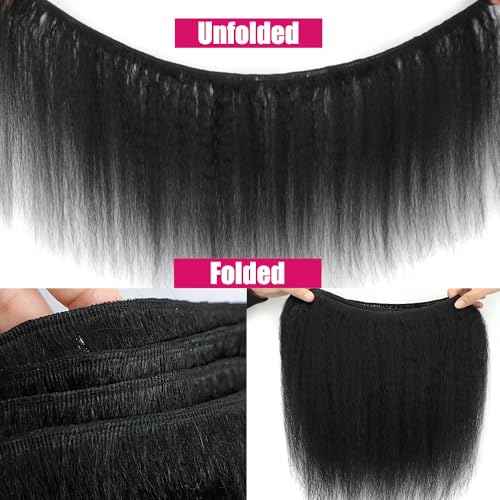 22 inch Kinky Straight Bundles Yaki Straight Human Hair Bundles 100% Unprocessed Brazilian Virgin Hair Kinky Straight Human Hair For Black Women