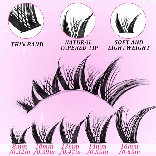 Volume Lash Clusters 8-16mm Natural Wispy C/D Curl