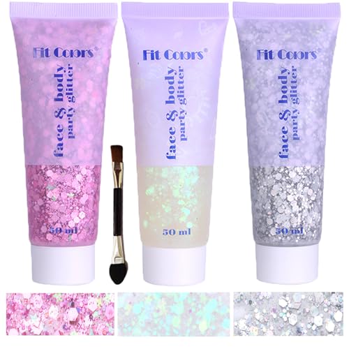 Body Glitter Gel - Chunky Sequins Makeup for Parties & Festivals