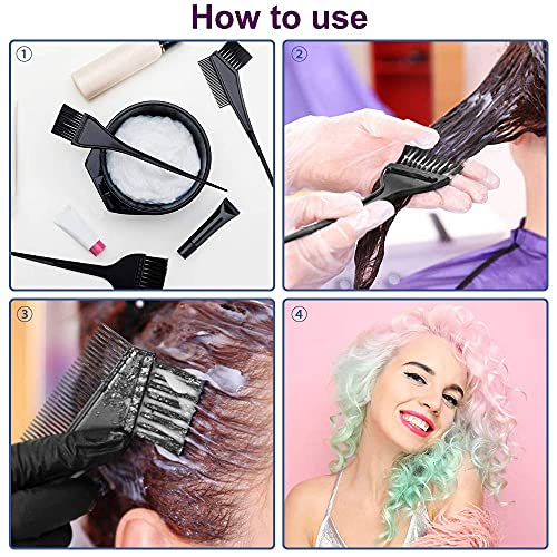 Hair Dye Color Brush and Bowl Set - Black - Hair Coloring Tools Kit