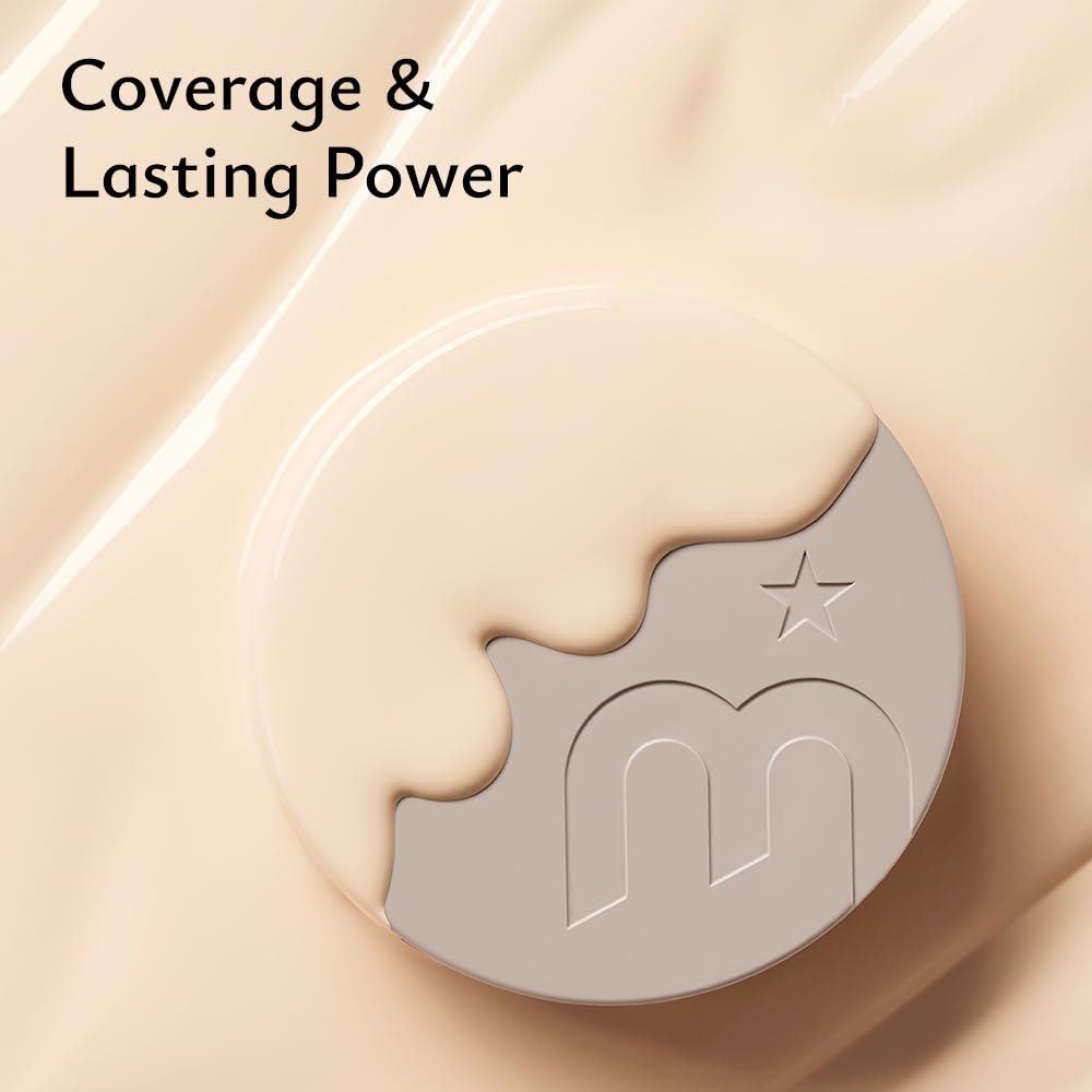 MOONSHOT KOREA Matte Fit Cushion Foundation Full Coverage Matte Finish, Breathable Makeup for Face, Long Lasting, Lightweight K-BEAUTY (21C Cosmic Peach, Matte Fit Cushion)