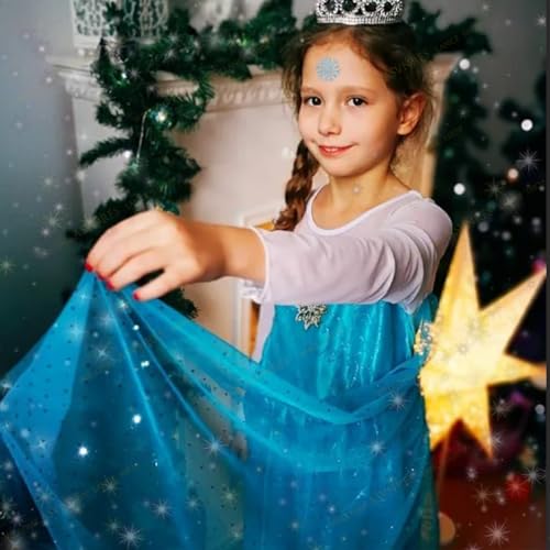 Glitter Snowflake Temporary Tattoos, 120PCS Winter Snowflake Sticker Tattoo Cute Apparel Accessories for Body Face Kids Women Party Favors (5 Large Sheets)