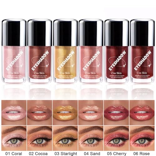 Liquid Glitter Eyeshadow, Multiuse Glitter Makeup for Eyes and Lips, Shimmer Eye Makeup, Highly Pigmented and Buildable, Long Lasting Eye Shadow Cream, Blendable-Starlight