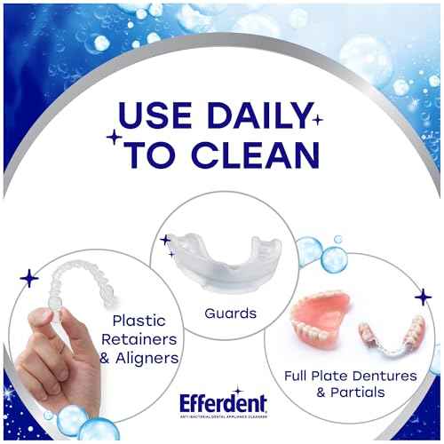 Efferdent Denture Cleaner Tablets ? Deep Clean Brightening for Dental Appliances, Aligners, Mouth Guard, and Retainer Cleaner Tablets, Complete Clean, 126 Count
