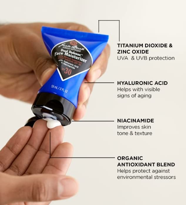 Jack Black Dual Defense™ Face Moisturizer- 100% Mineral Sunscreen Broad-Spectrum SPF 30