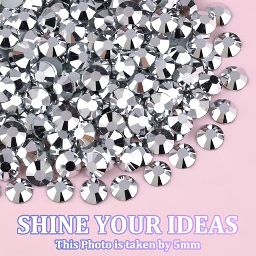 Silver Resin Rhinestones 25000pcs Crafting Kit with Glue - Large Pack, 2-6mm