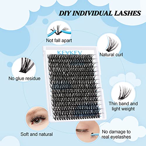 300 Pcs Individual Lashes Lash Clusters DIY Lash Extension Cluster Lashes that Look Like Eyelash Extensions Self Applicaton at Home Volume Dramtic Look(50D,D-18mm)