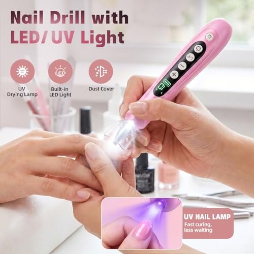 Cordless Electric Nail Drill - Rechargeable, 10 Speed, Low Noise