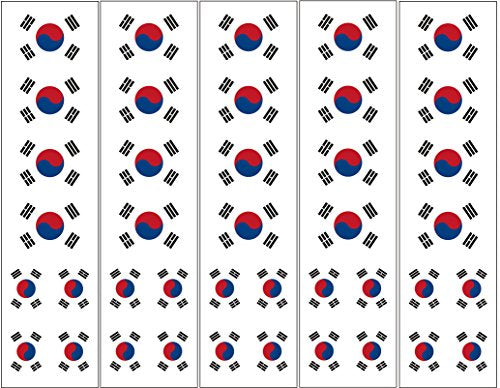 South Korean Flag Temporary Tattoos - 40 Pack