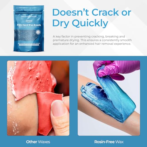 Starpil Wax 1000g / 2.2 lb Blue hypoallergenic Hard Wax Beads for Painless Hair Removal, Stripless Body Wax Beans, Polymer Blend Bikini, Coarse Hair Removal hypoallergenic wax Beads for Sensitive Skin