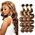 Freiuoke Honey Blonde Body Wave Hair Extensions - 3 Bundles, 26-30 Inch