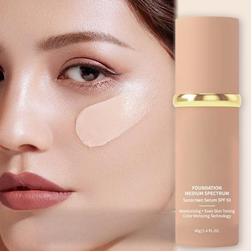 SPF 50 Liquid Foundation with Sunscreen - Lightweight Longwear