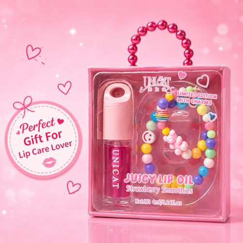 Strawberry Lip Oil Keychain with Jojoba Oil & Vitamin E
