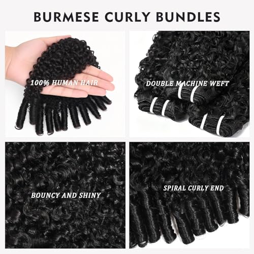 Burmese Curly Hair 3 Bundles 16 18 20 Inch 3C4A Virgin