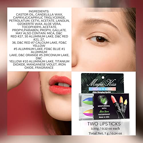 Magic Kiss Color Changing Lipstick Set - Temperature Responsive, Long Lasting