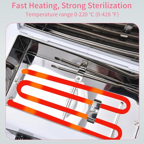 High Temperature Sterilizer Autoclave Machine, 110V 300W 1.5L with Timer Manicure Metal Tool Cleaner Machine,Autoclave Sterilizers, Nail Tool Sterilizer for Sundry Beauty Hair Nail Metal Tools