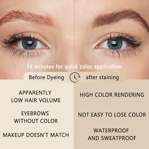 2 in 1 Eyelash & Eyebrow Tinting Kit, Professional Lash & Brow Color Kit, Lasting for 6 Weeks DIY Hair Coloring for Women Home Use Salon 7ml Black