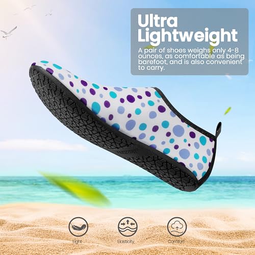 SEEKWAY Water Shoes Women Men Adult Quick-Dry Aqua Socks Barefoot Non Slip for Beach Swim River Pool Lake surf Black Size SK002