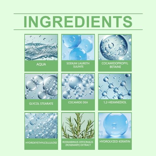 Rosemary Hair Growth Shampoo with Keratin for Hair Loss, 2 Pack