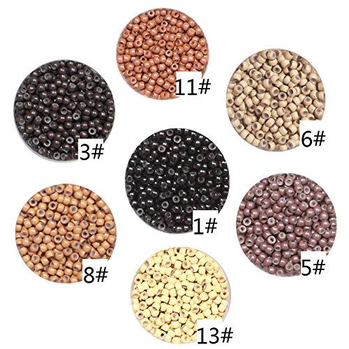 Nano Copper Ring Nano Silicone lined Beads Micro Hair Rings for Nano Tip Hair extension 5Colors available (500Pcs, Beige)