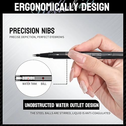 NinjaTiger 2-in-1 Eyebrow Pencil 2-Pack - Waterproof Microblading Brow Pen
