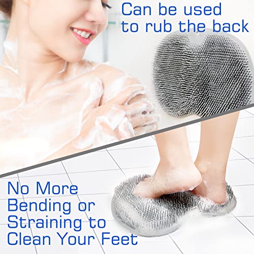 Shower Foot Scrubber Mat with Back Washer & Suction Cups