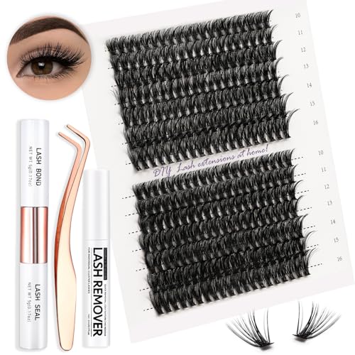 Lash Extension Kit 280Pcs C Curl Wispy 10-16MM Clusters
