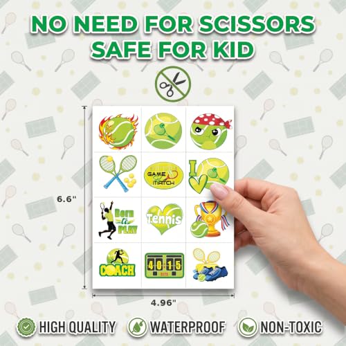 96 PCS Tennis Ball Temporary Tattoos for Kids Party