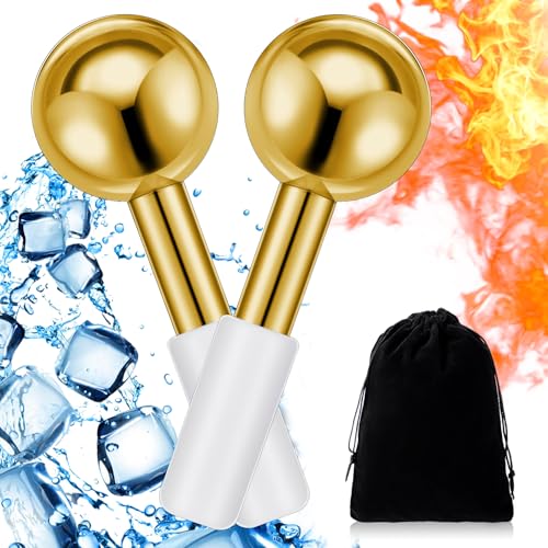 Baderke Stainless Steel Ice Globes for Face - Cooling Roller Set