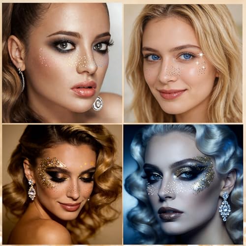 36 Pc Glitter Freckles Face Tattoo Set - Waterproof