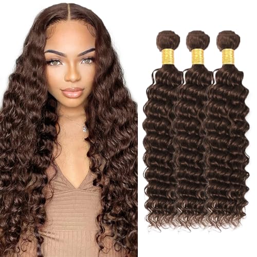 Brown Deep Wave Hair Bundles 18 20 22 inch #4