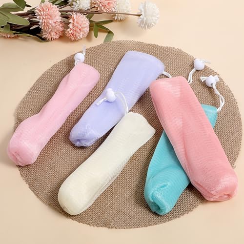 10PCS Mesh Soap Bags with Drawstring for Bar Soap