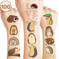 Hedgehog Temporary Tattoos - 10 Sheets, 100 PCS Party Favors