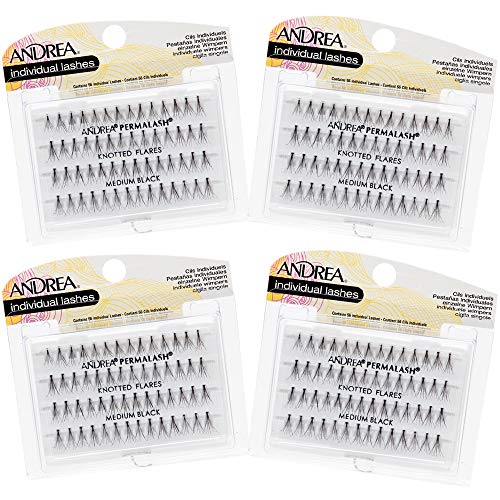 Andrea Knotted Flares False Lashes Medium Black 4 Pack