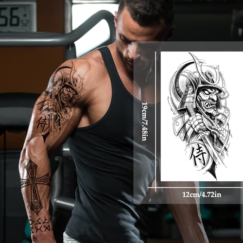 VERKSTAD Black Realistic Half Sleeve Temporary Tattoos (42 Sheets)