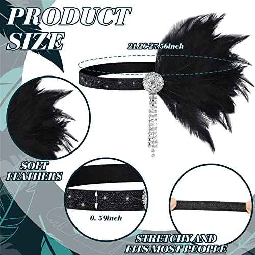 Patelai 4 Pcs Vintage 1920s Flapper Headband Rhinestone Flapper Headpiece Roaring 20s Accessories for Women Halloween
