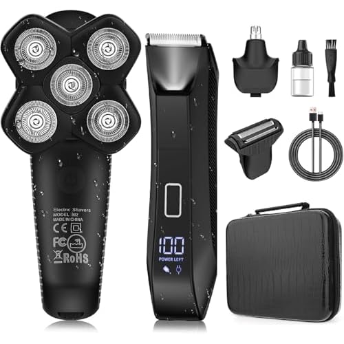 Manscape Body and Ball Trimmer for Men, Bald Head & Body Shaver, Mens Grooming Kits Pubic Groin Hair Trimmer, Body Groomer Electric Razors for Smooth Shaving, IPX7 Waterproof