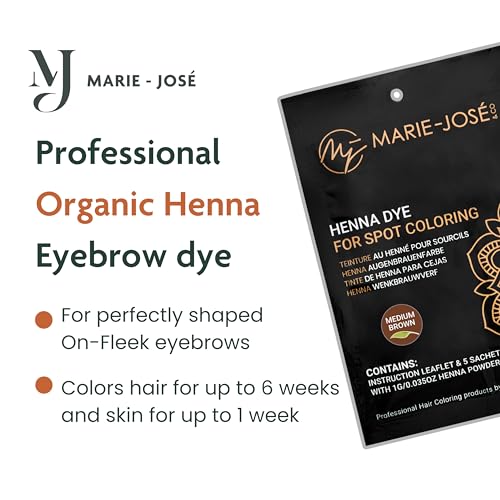 Marie-José Henna Powder for Eyebrows - Medium Brown, 50 Applications